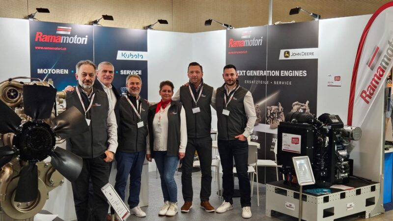 Rama Motori Team am Messestand mit John Deere und Kubota Motoren – Service und Ersatzteile Präsentation
